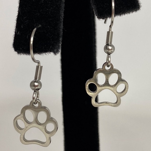 Hand Crafted Jewelry - DANGLE Earrings with Paw Charms